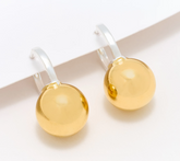 UltraFine 950 Silver Two Tone Bead Drop Hoop Earrings